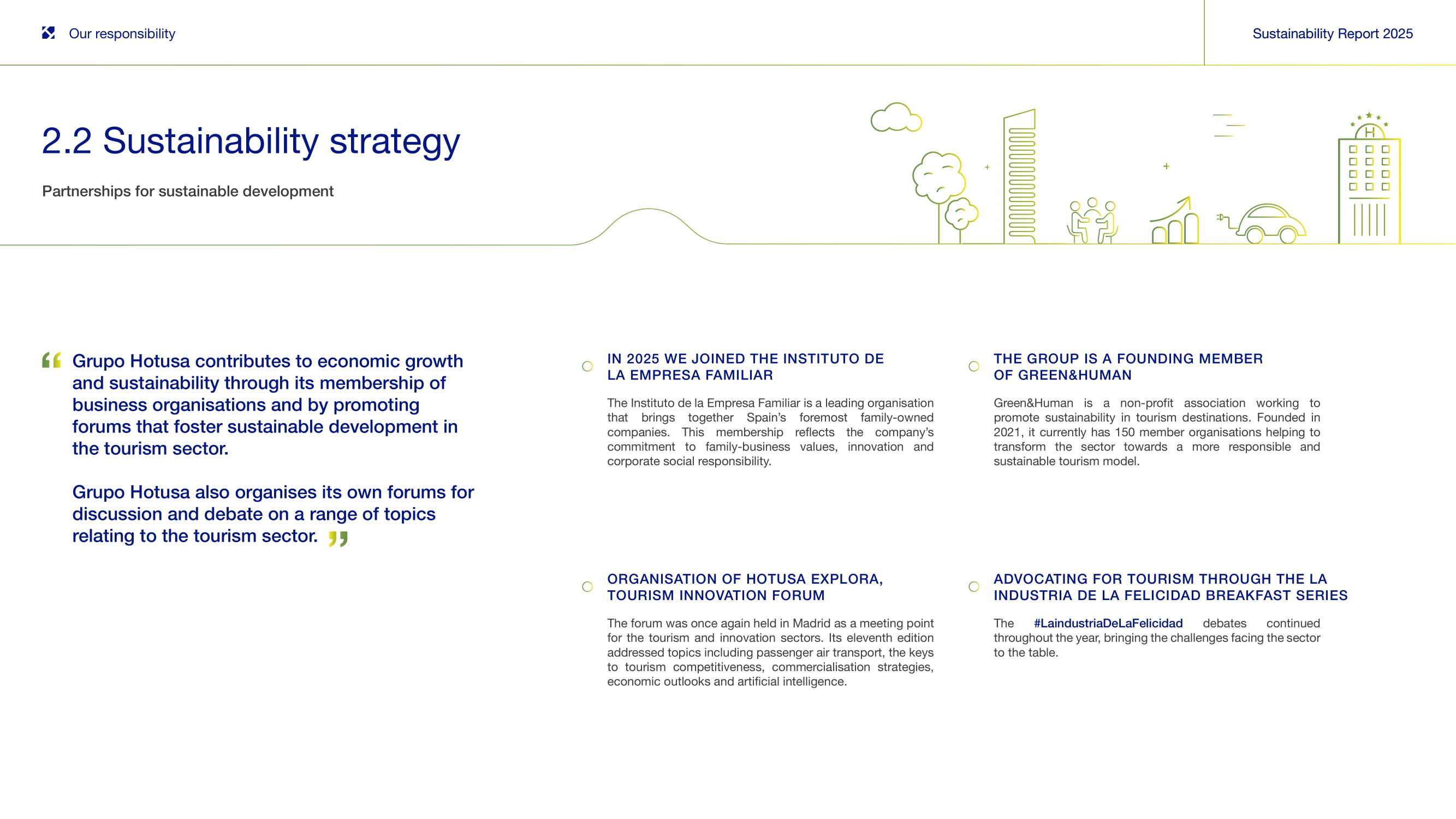 2.2 Sustainability strategy — partnerships for sustainable development.