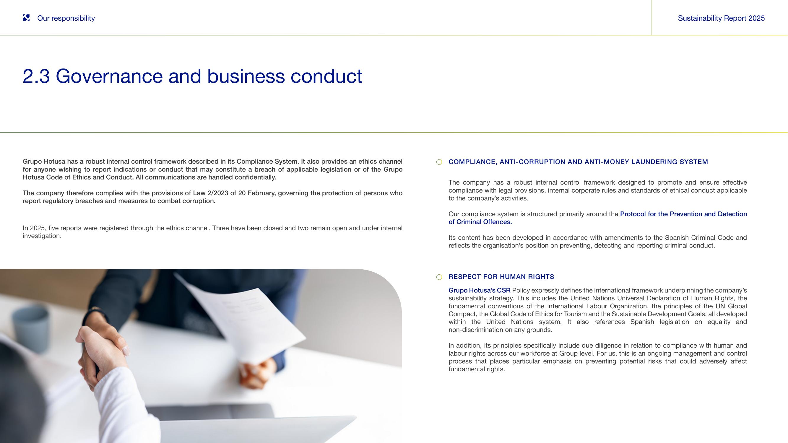 2.3 Governance and business conduct (II).