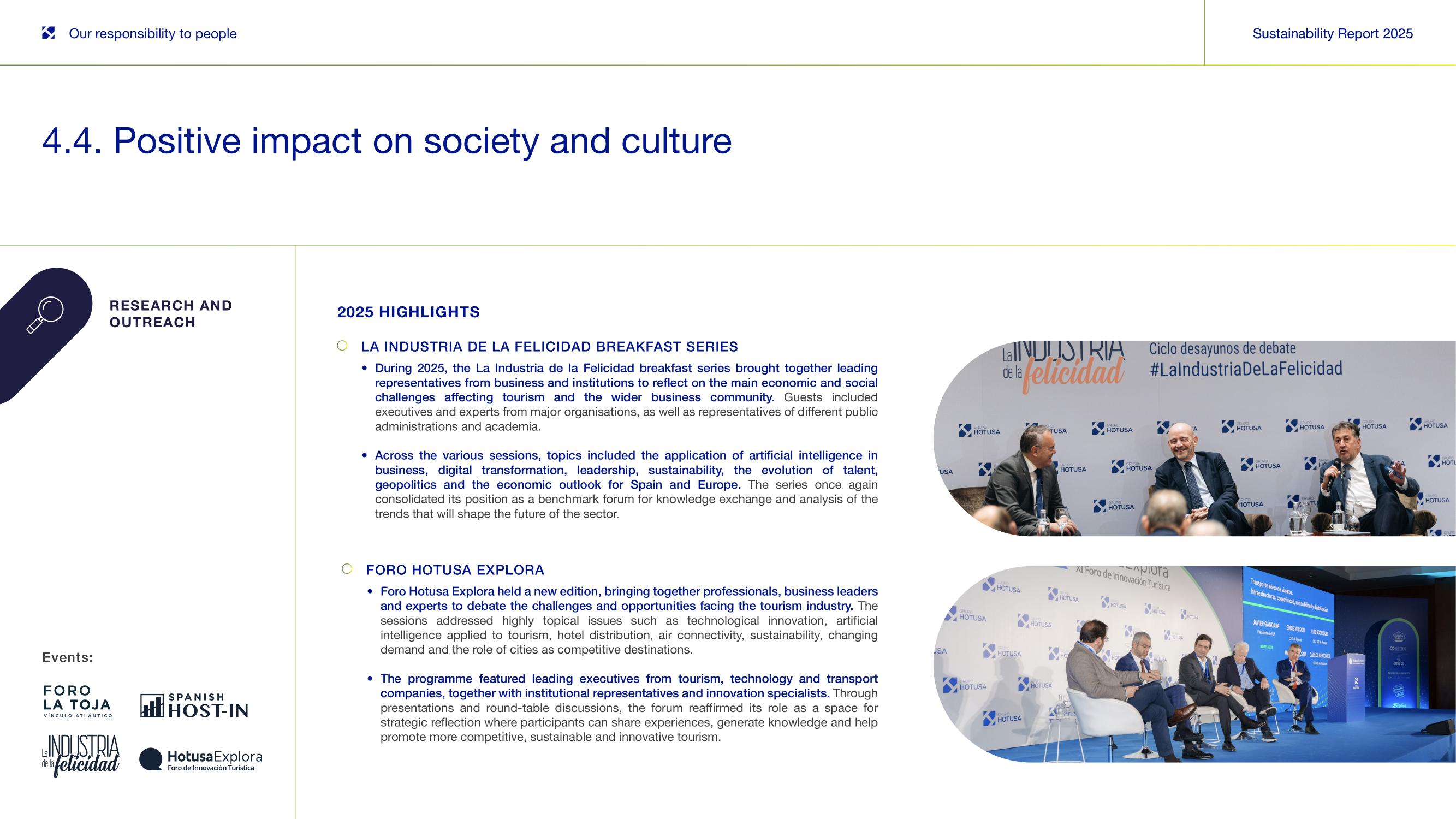 4.4 Positive impact — Research and outreach (II).