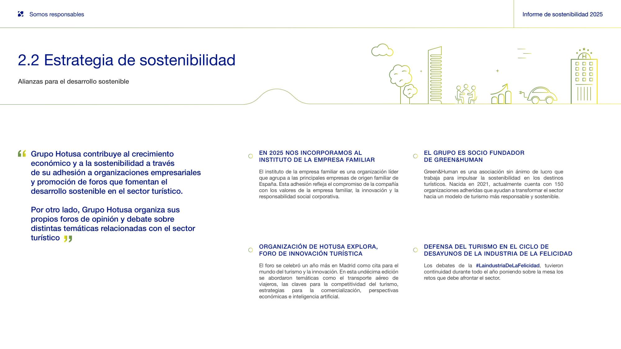 2.2 Estrategia de sostenibilidad — alianzas para el desarrollo sostenible.