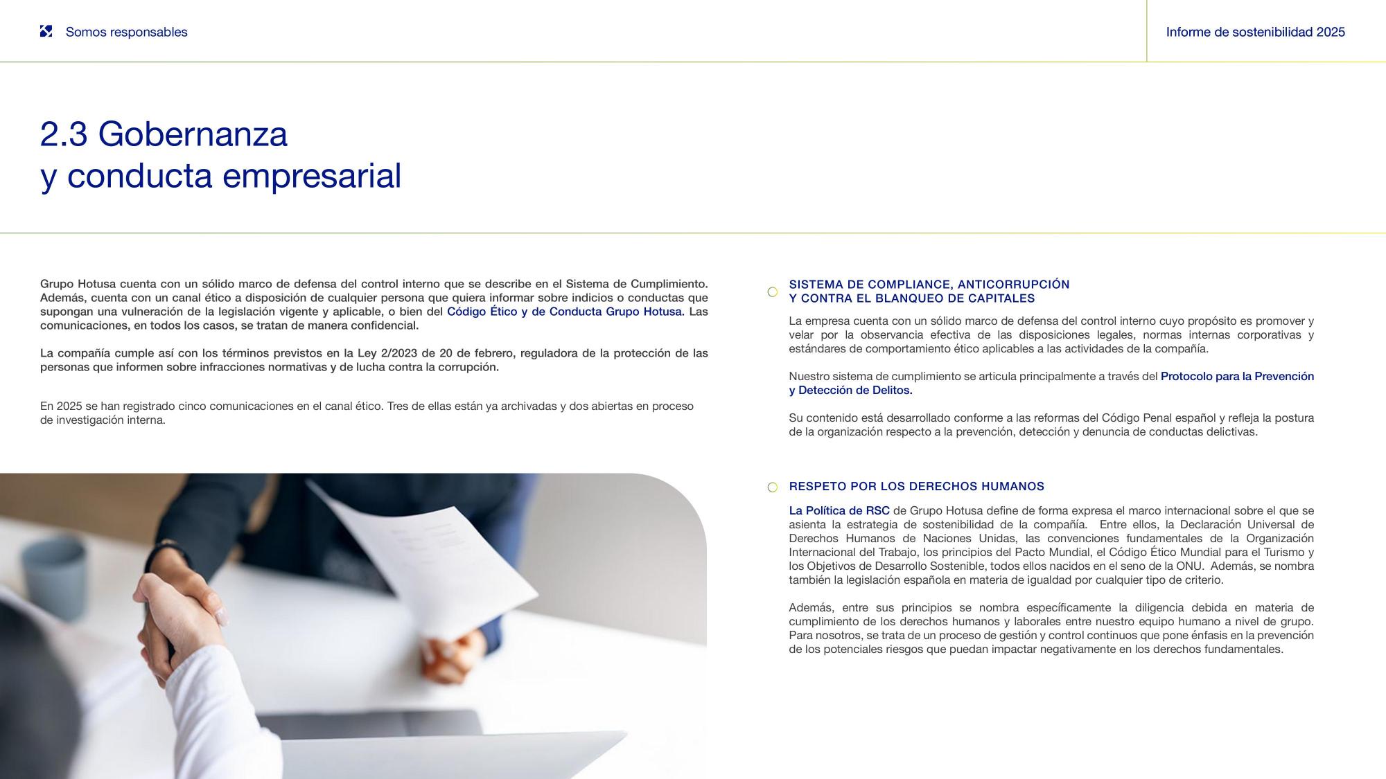 2.3 Gobernanza y conducta empresarial (II).
