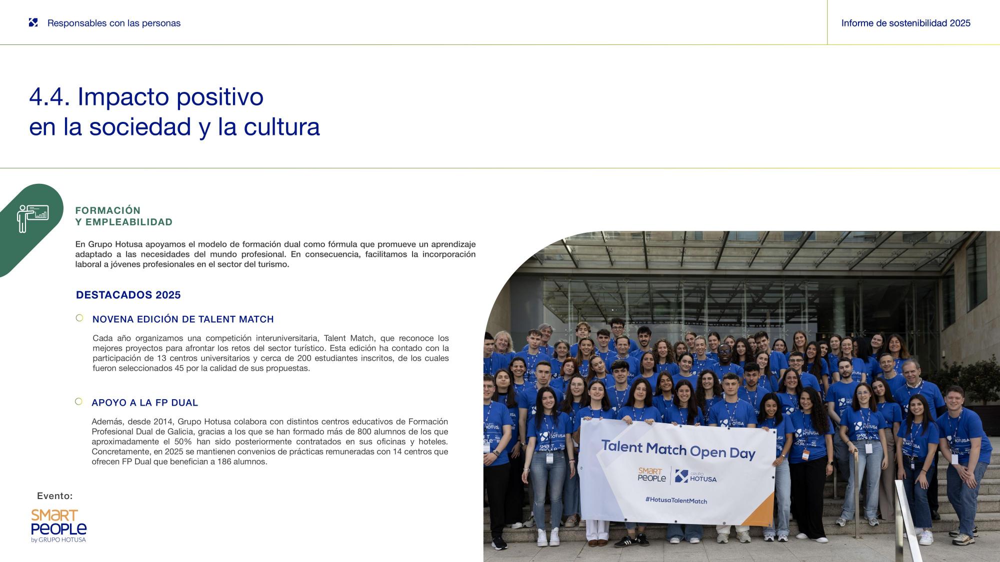 4.4 Impacto positivo — Formación y empleabilidad.