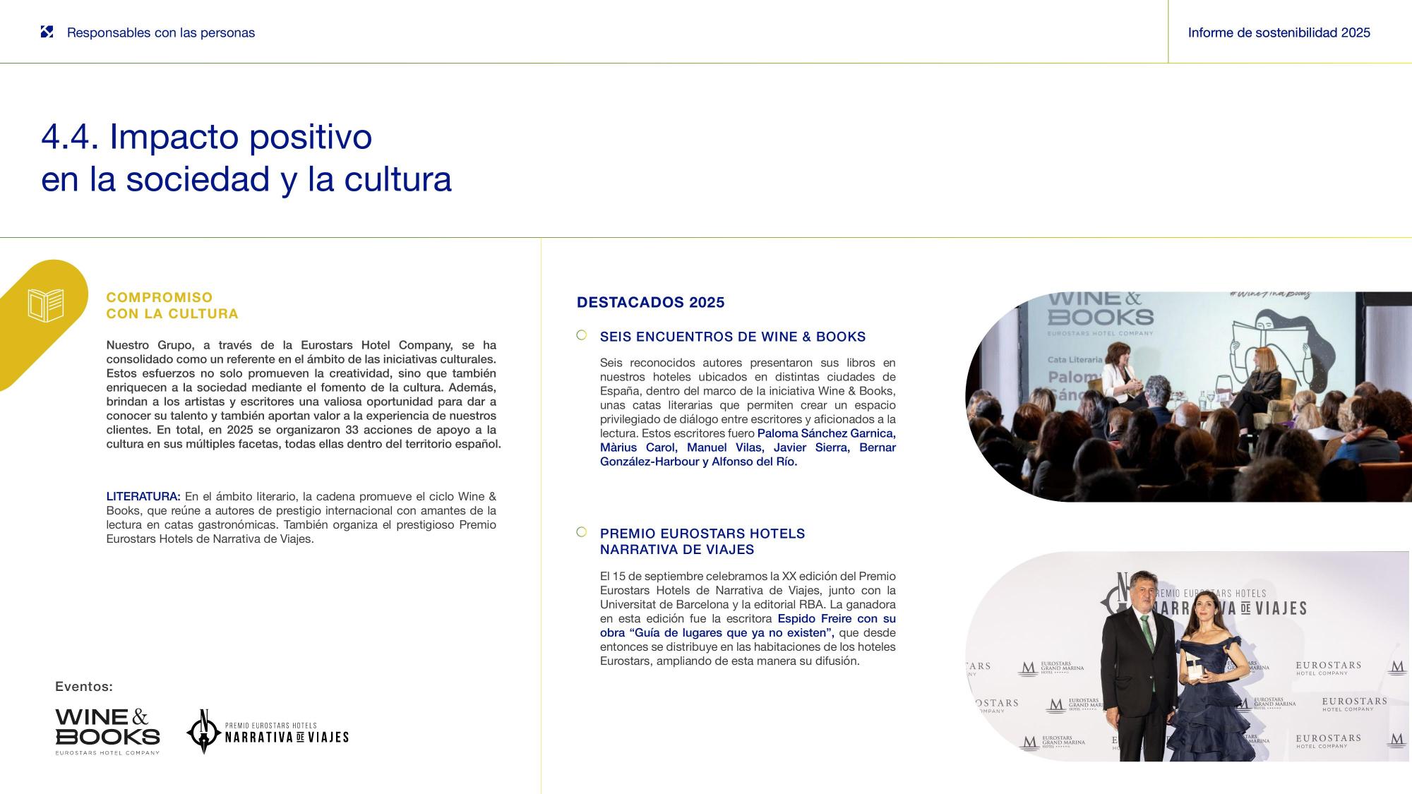 4.4 Impacto positivo — Compromiso con la cultura.