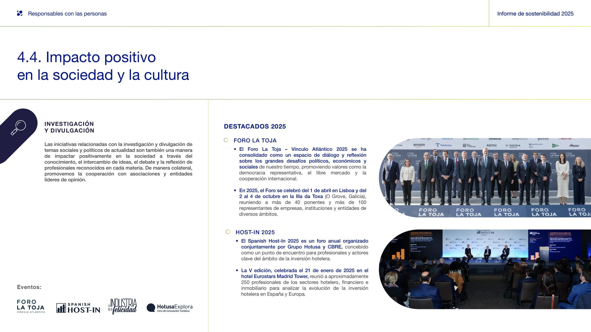 4.4 Impacto positivo — Investigación y divulgación (I).