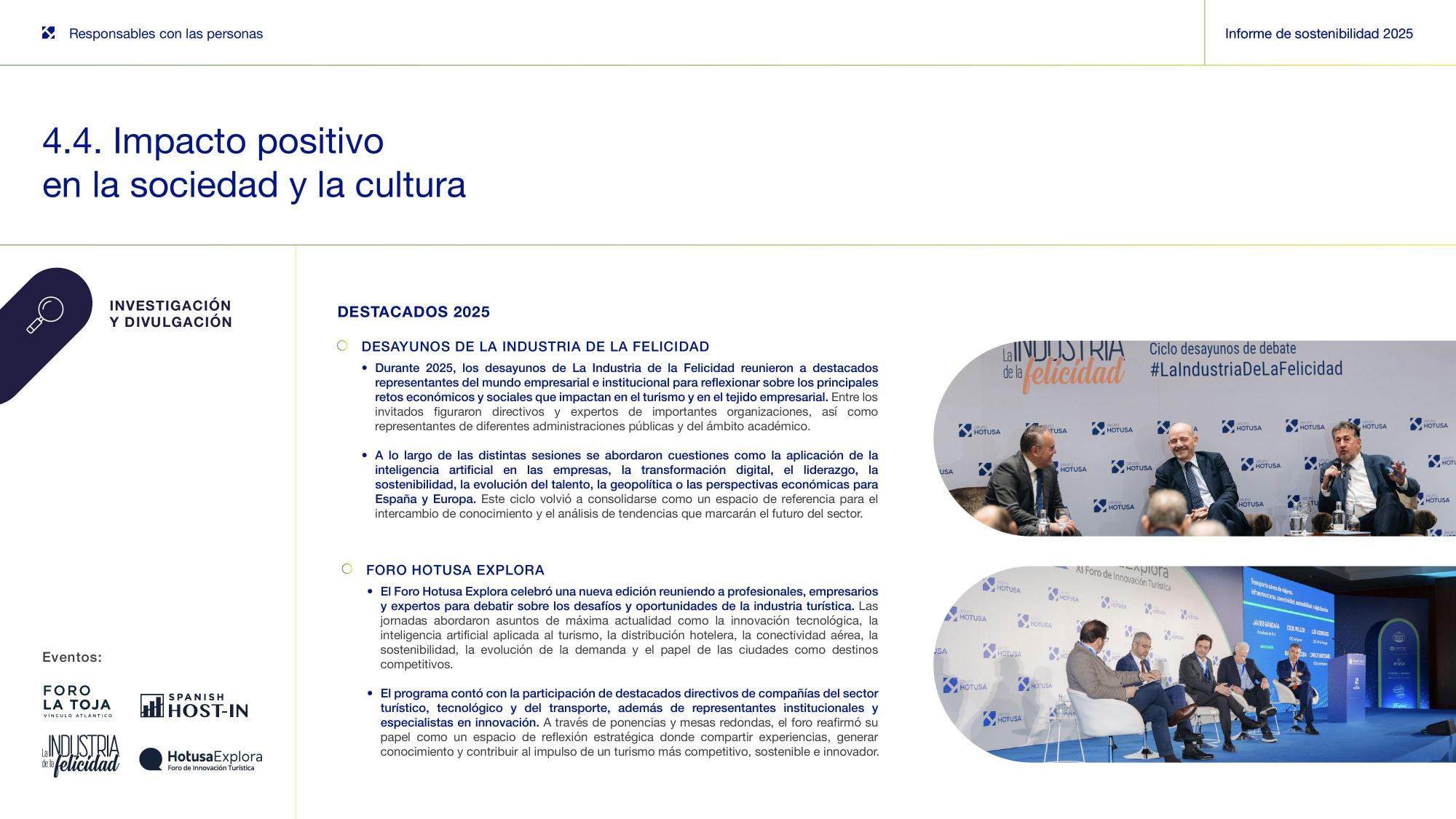 4.4 Impacto positivo — Investigación y divulgación (II).